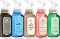 Bath & Body Works front-packaging showing five scented foaming hand soaps, convenient variety