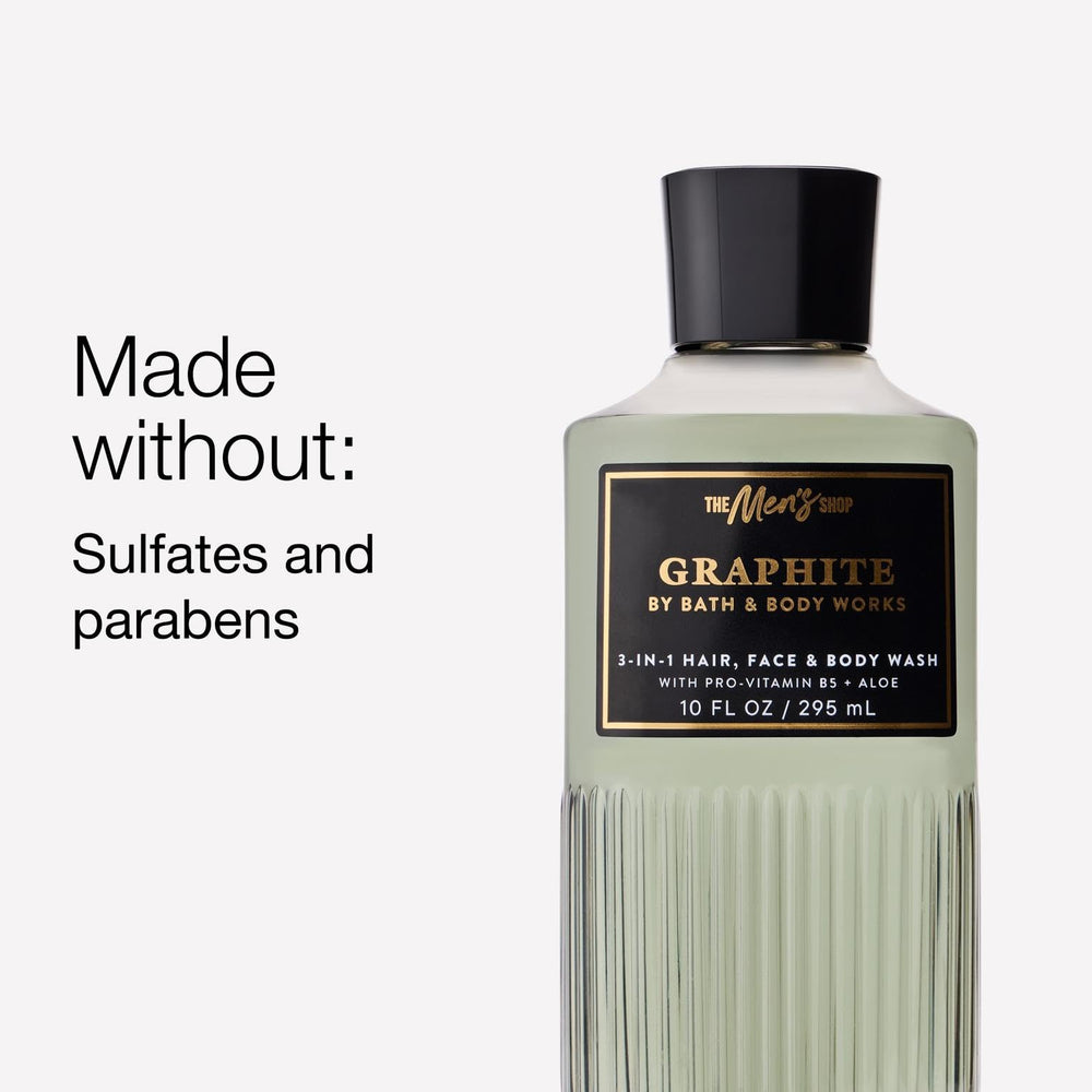 Bath & Body Works Graphite beside bergamot and sage to show scent notes