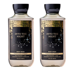 Bath & Body Works front packaging showing Into the Night bottles and scent appeal