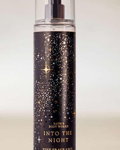 Bath & Body Works into the night nozzle closeup showing fine mist mechanism benefit: even fragrance application