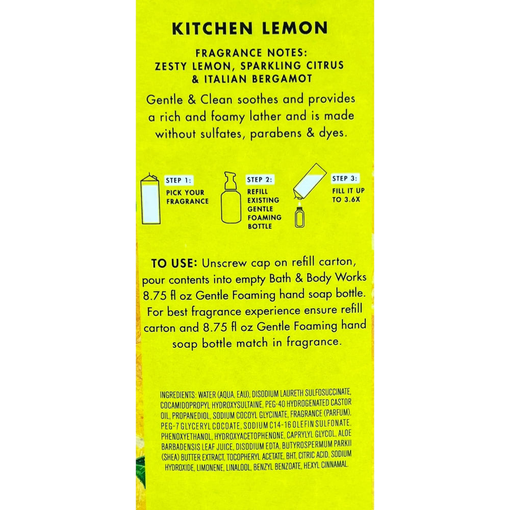 Bath & Body Works foam dispensed at kitchen sink demonstrating quick lather benefit