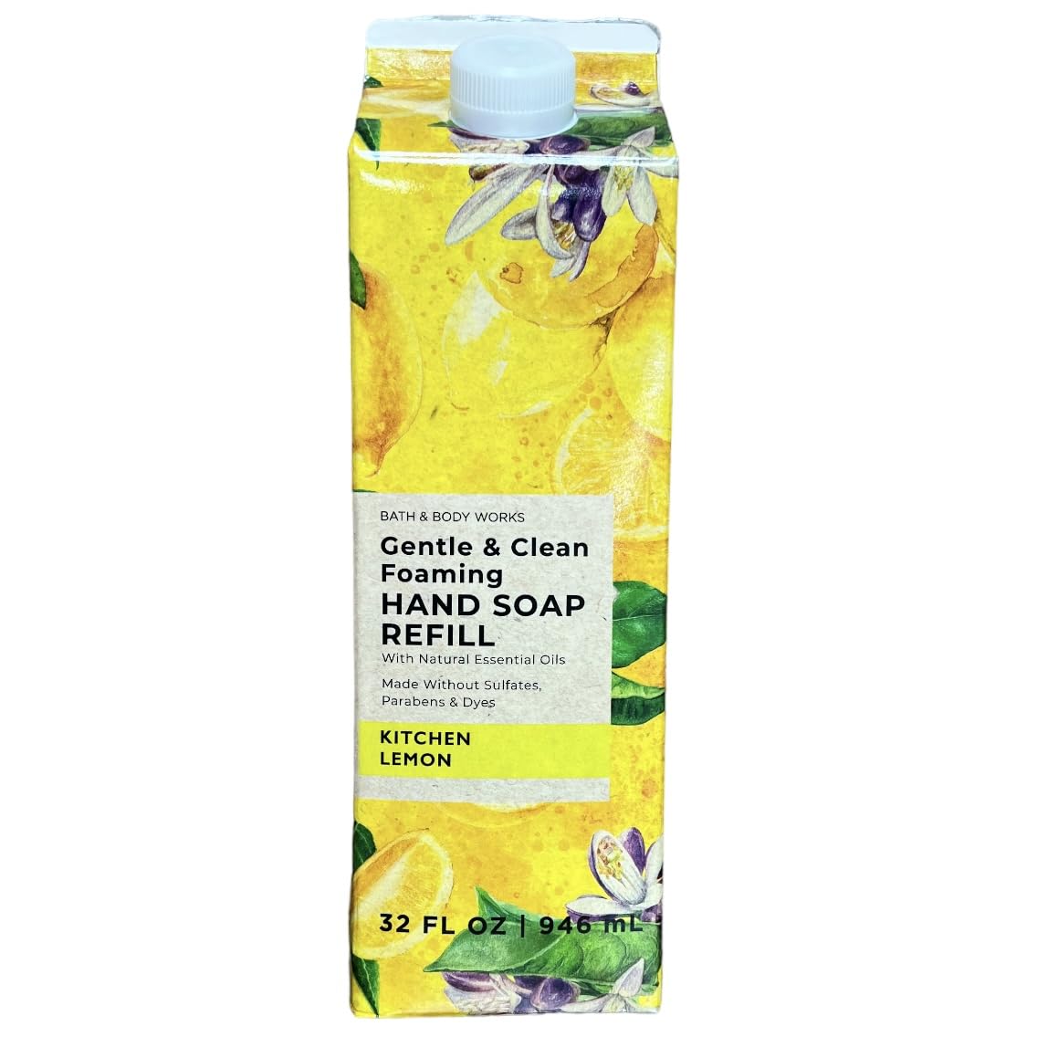 Bath & Body Works front packaging showing lemon refill and clear label benefit