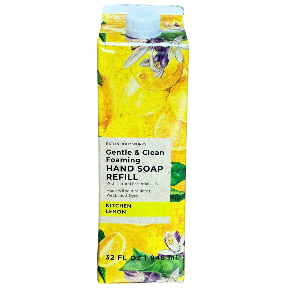 Bath & Body Works front packaging showing lemon refill and clear label benefit