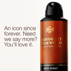 Bath & Body Works Mahogany Teakwood close-up nozzle image highlighting easy, even application