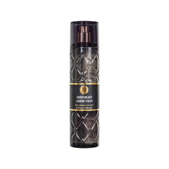 Bath & Body Works midnight addiction front bottle showing spray and label benefits