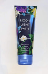 Bath & Body Works Moonlight Path cream texture closeup displaying rich shea formula for deep hydration