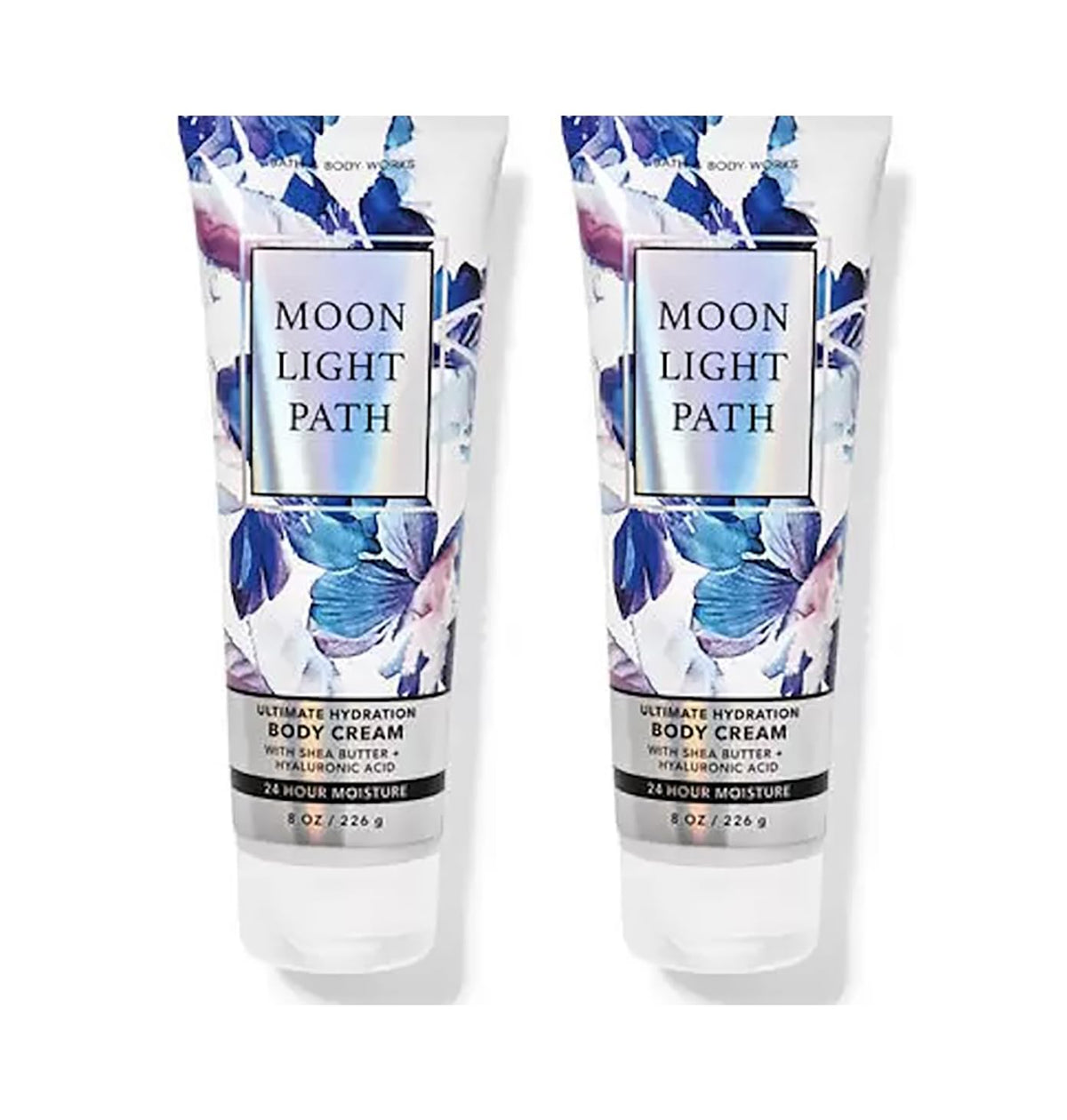 Bath & Body Works Moonlight Path front jar showing label and hydrating cream texture for soft skin