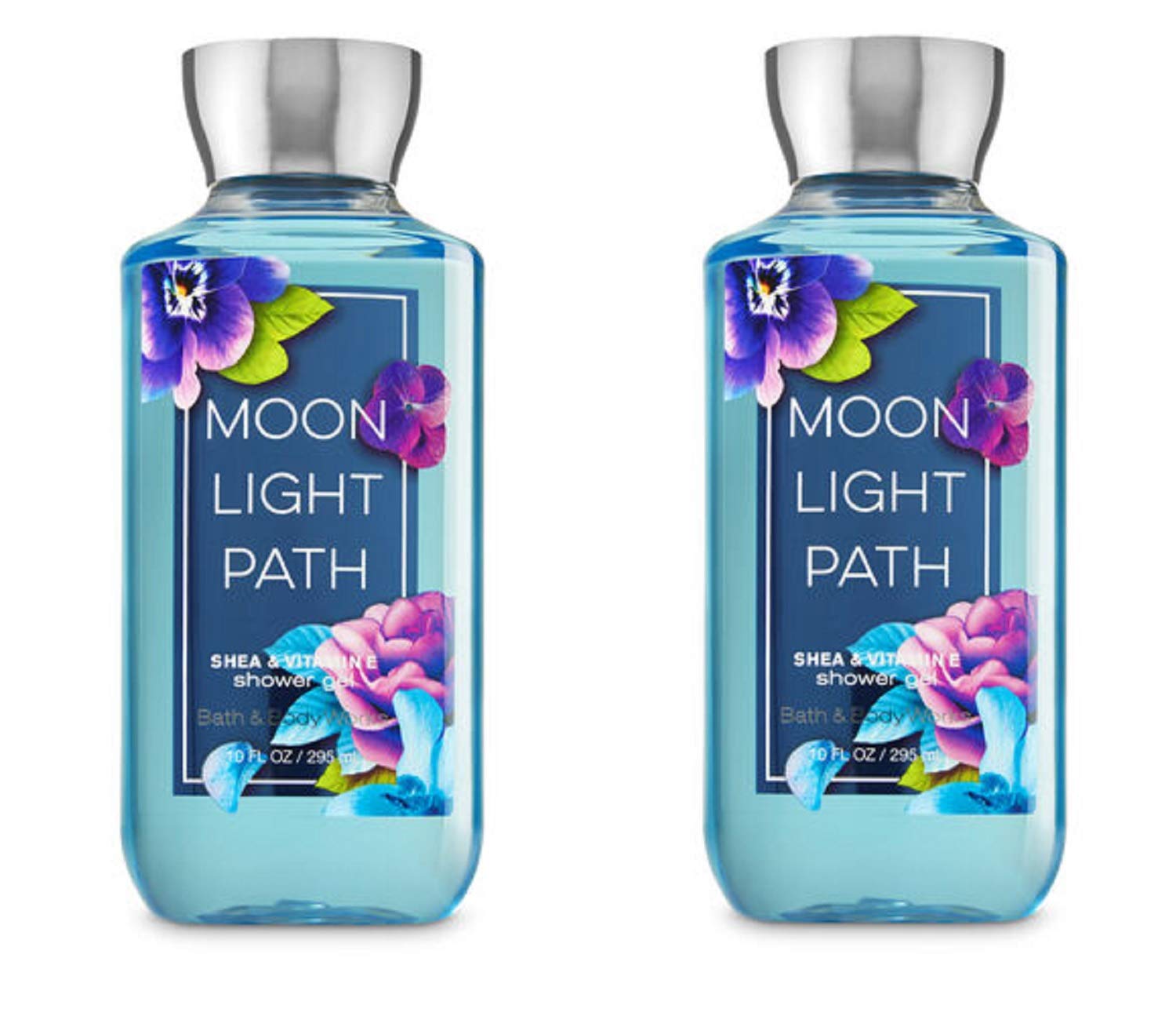Bath & Body Works Moonlight Path front packaging shows bottle and soothing fragrance benefits