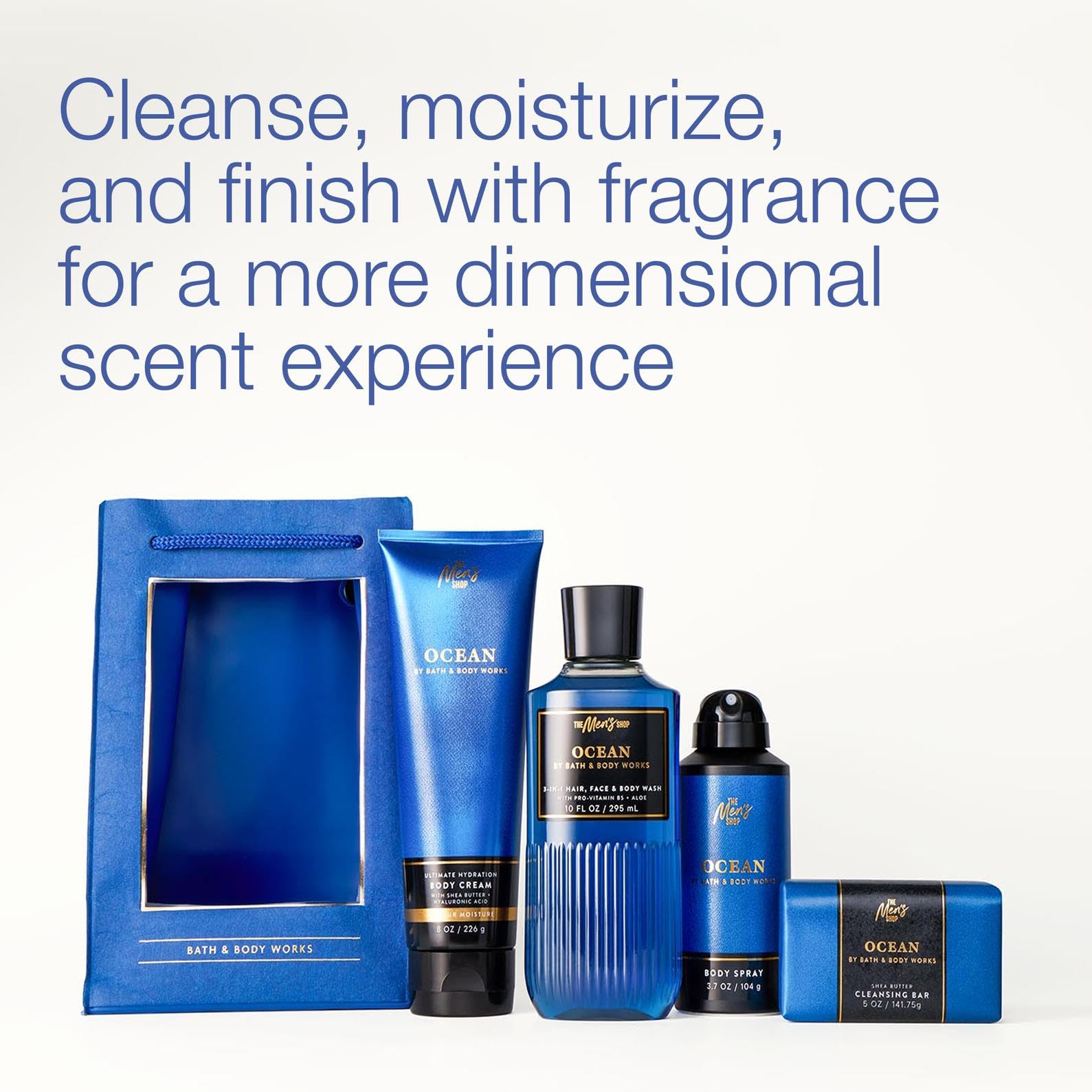 Bath & Body Works Ocean body spray in hand demonstrating easy refresh and light fragrance benefit
