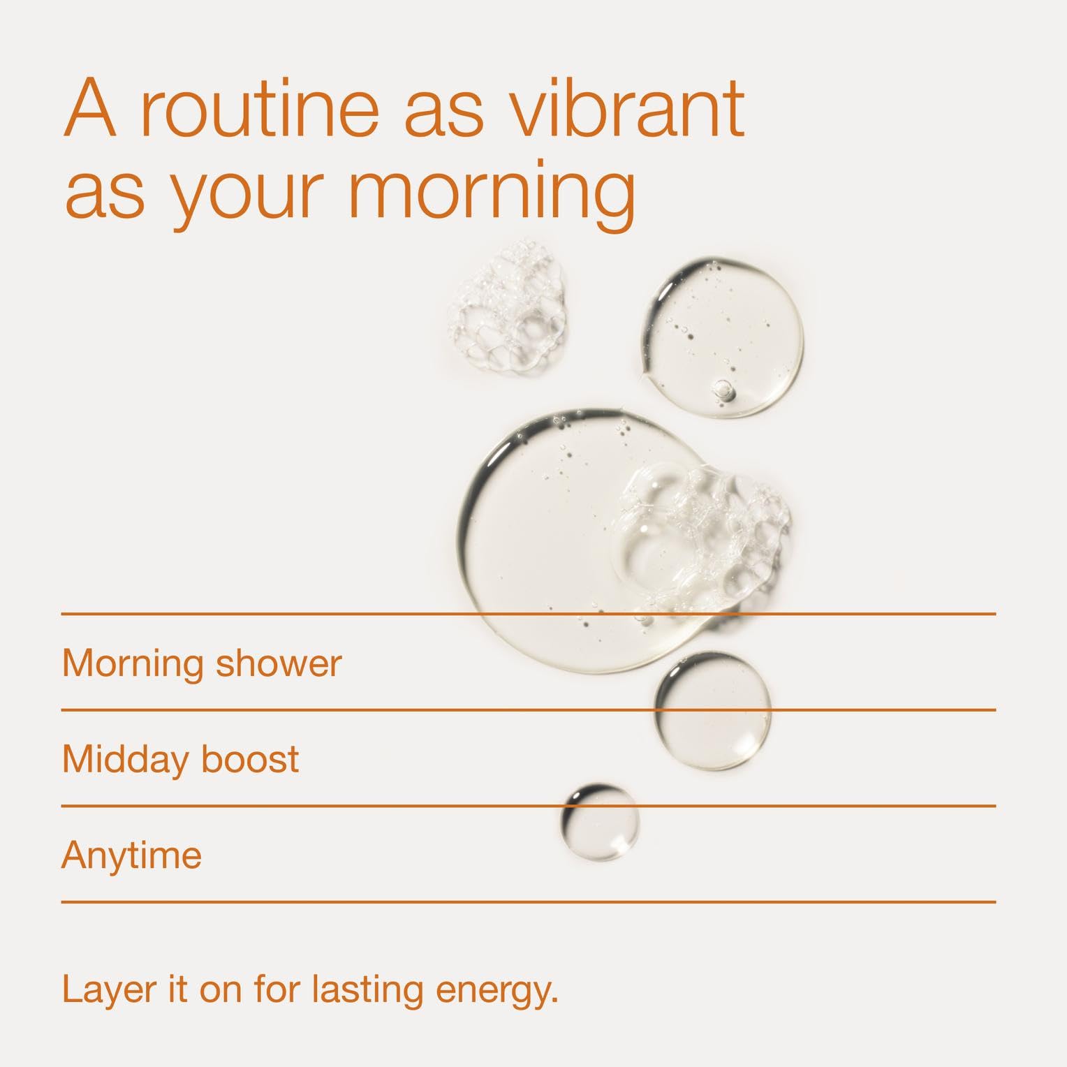 Bath & Body Works product in shower being used for an energizing cleansing routine