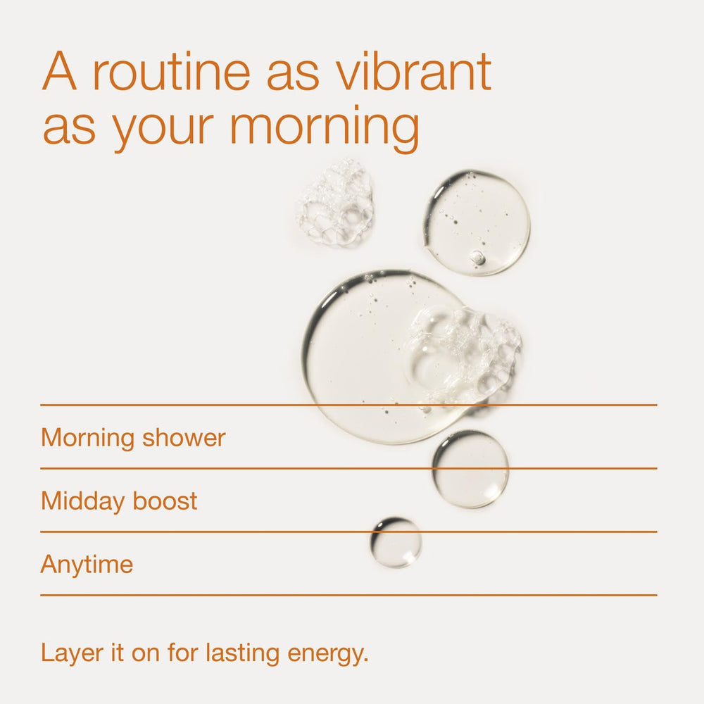 Bath & Body Works product in shower being used for an energizing cleansing routine
