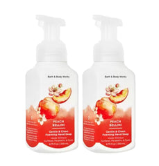Bath & Body Works bottle front packaging shows Peach Bellini scent and gentle foaming benefit