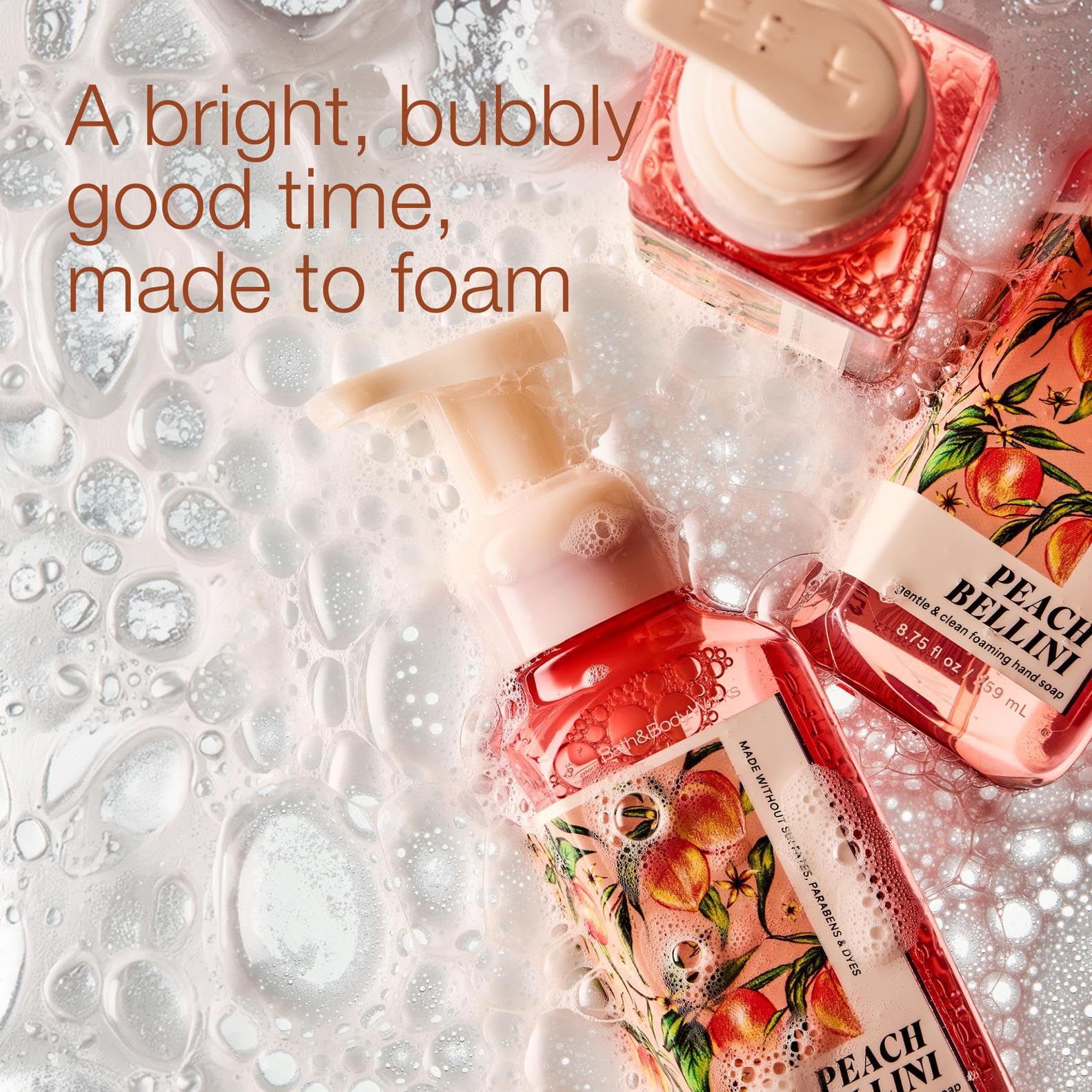 Bath & Body Works pump close-up dispensing airy foam for easy handwashing