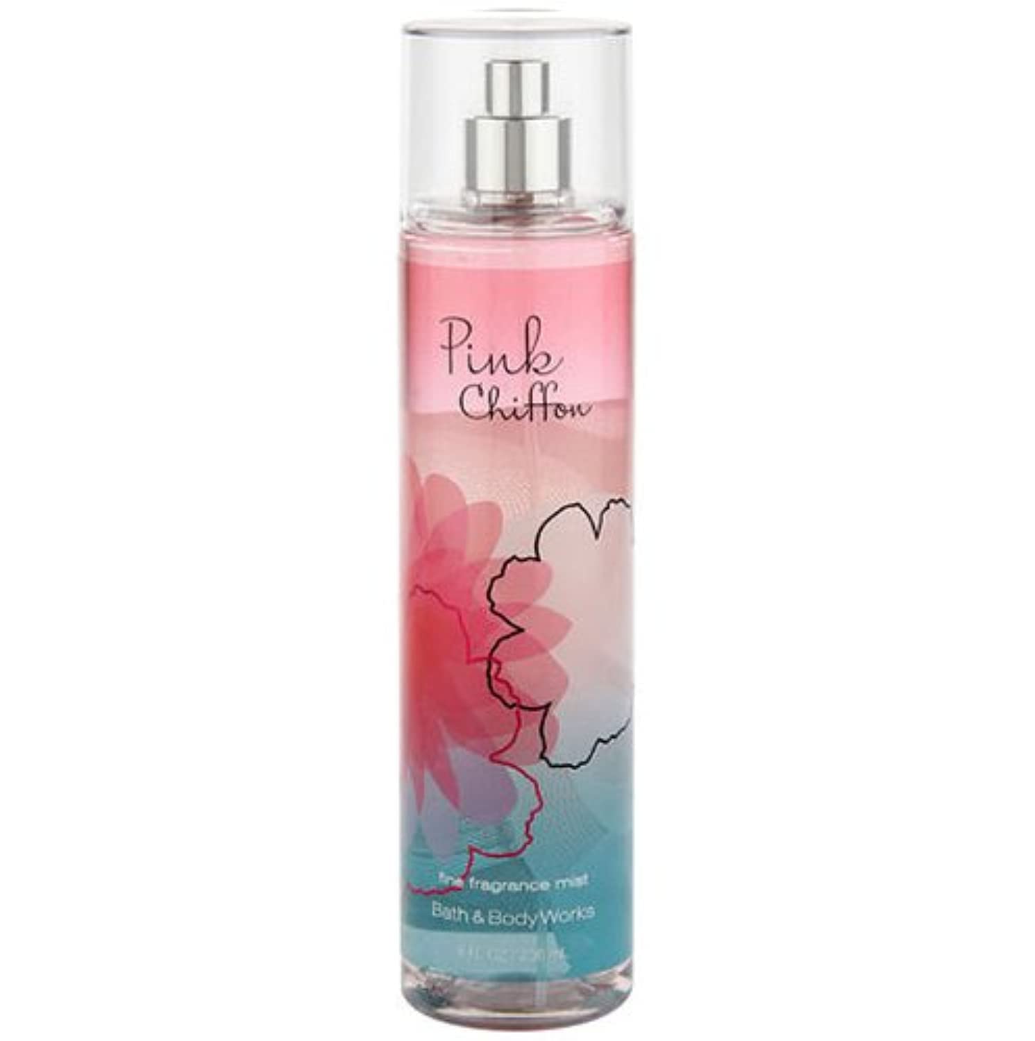 Bath & Body Works front view of pink chiffon bottle shows package and scent