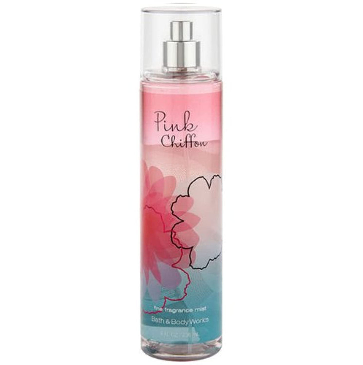 Bath & Body Works front view of pink chiffon bottle shows package and scent