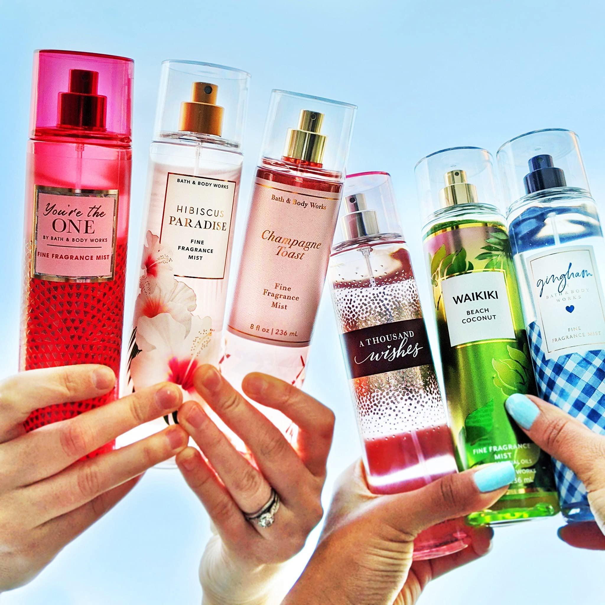 Bath & Body Works pink chiffon arranged in bathroom setting for aesthetic appeal