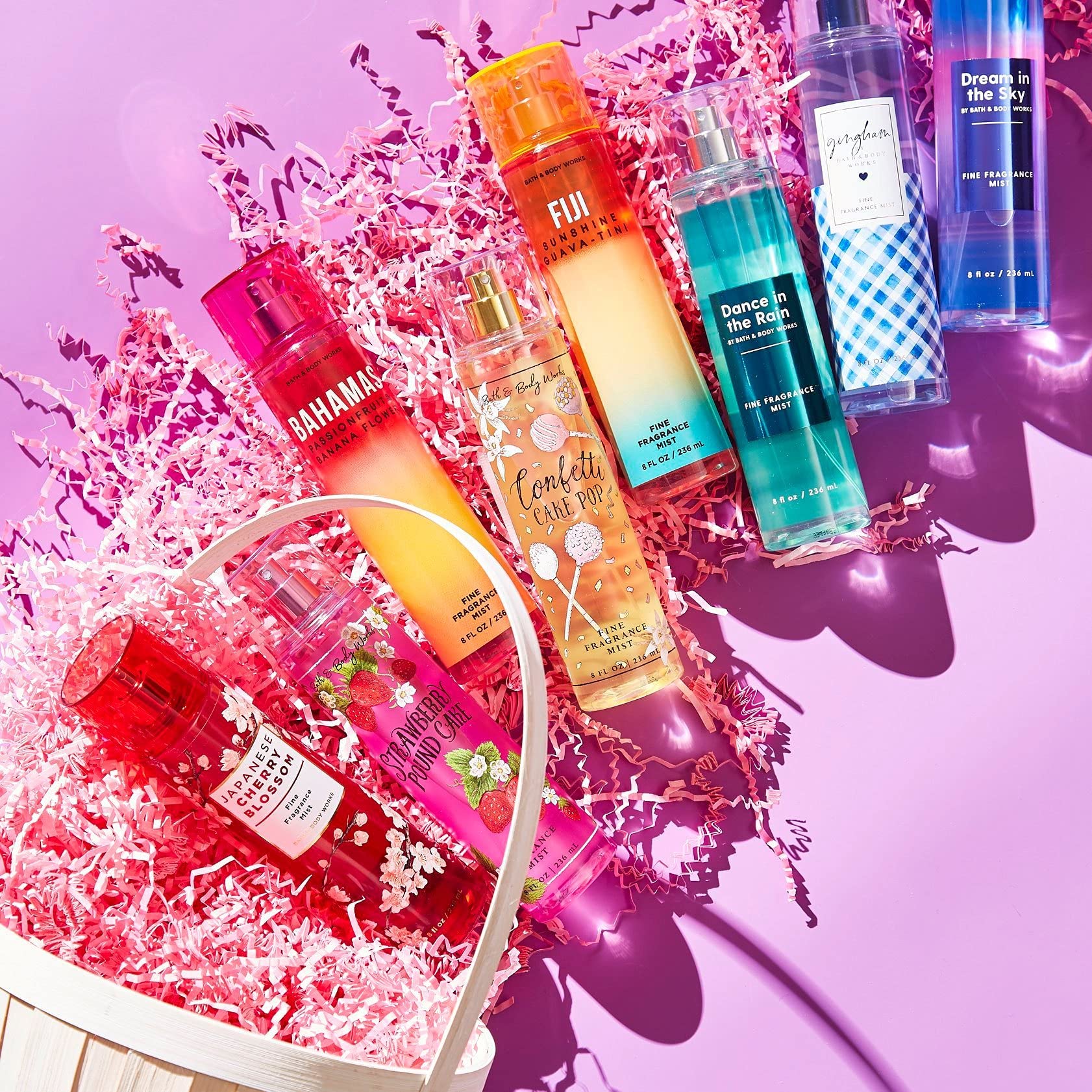 Bath & Body Works mist being applied on wrist for instant freshness