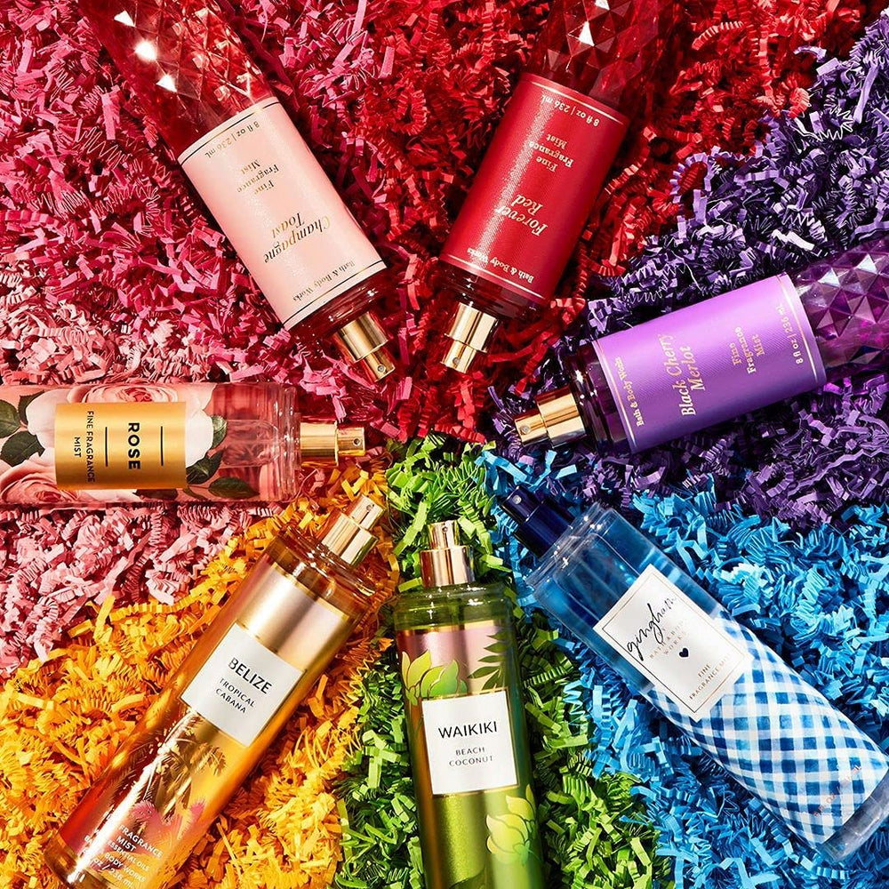 Bath & Body Works droplets and texture on skin highlighting lightweight feel