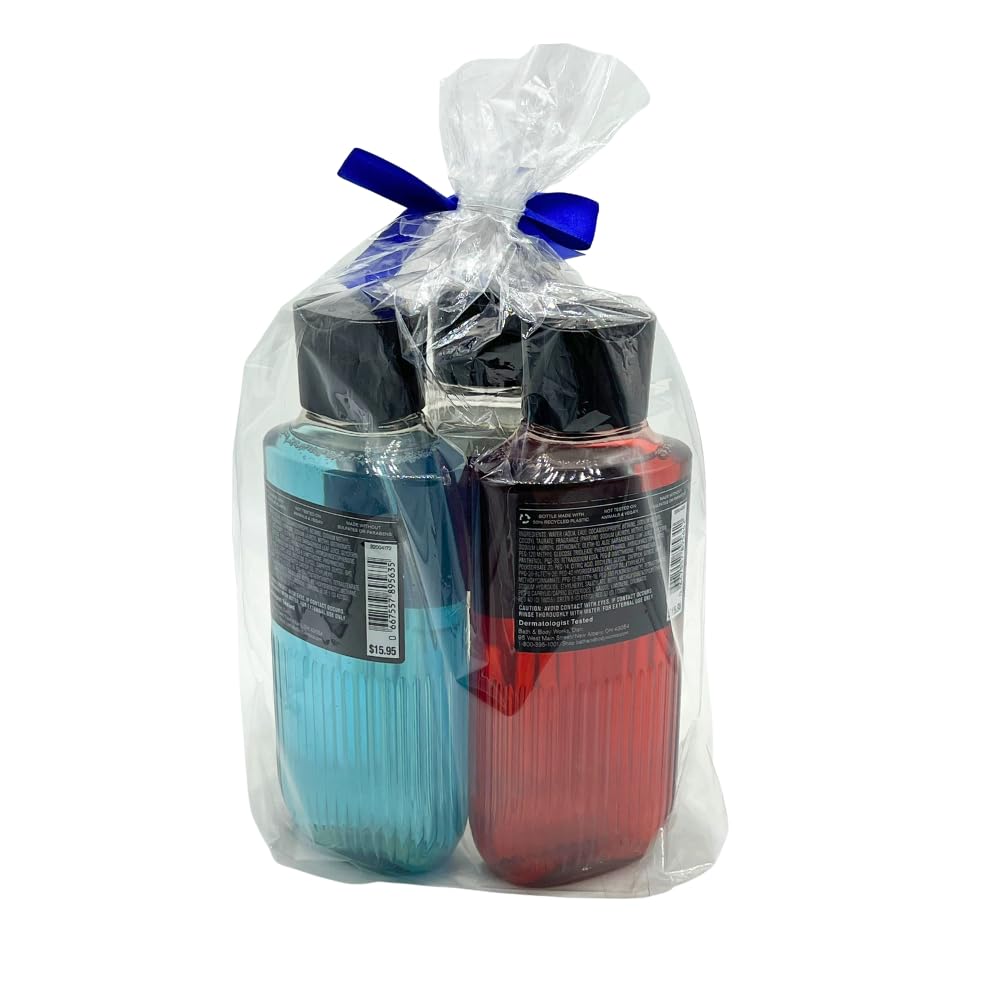 Bath & Body Works set in clear bag with blue bow, gift-ready presentation benefit
