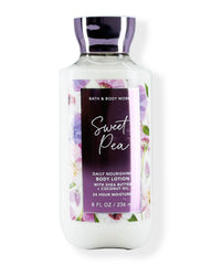 Bath & Body Works Sweet Pea lotion front view showing bottle and label, lightweight hydration