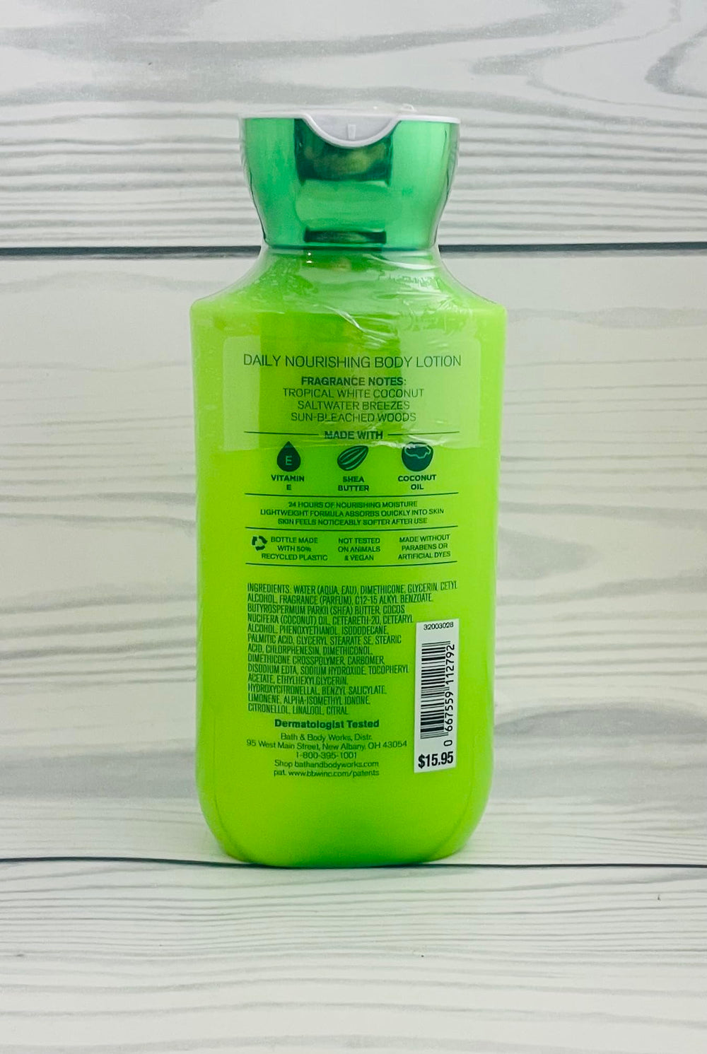 Bath & Body Works Waikiki lotion pump dispensing cream for quick hydration
