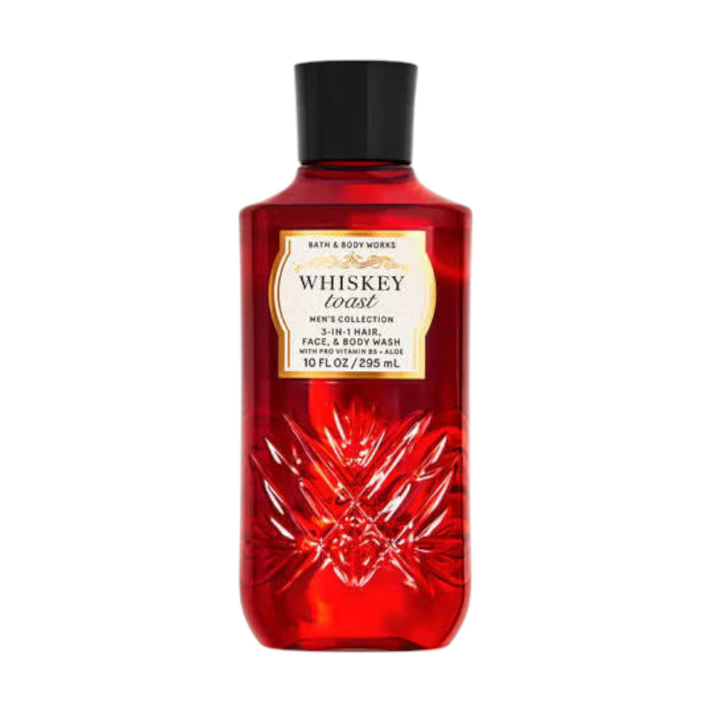 Bath & Body Works Whiskey Toast front bottle shot showing label and easy-grip benefit