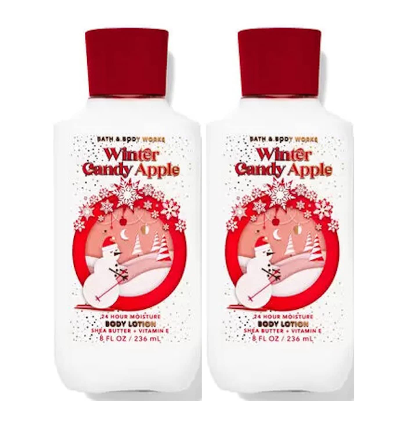 Bath & Body Works Winter Candy Apple bottle front view showing creamy lotion for soft skin
