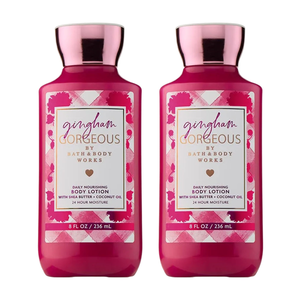 Bath & Body Works front packaging showing twin 8 fl oz bottles and bright design benefits easy stocking