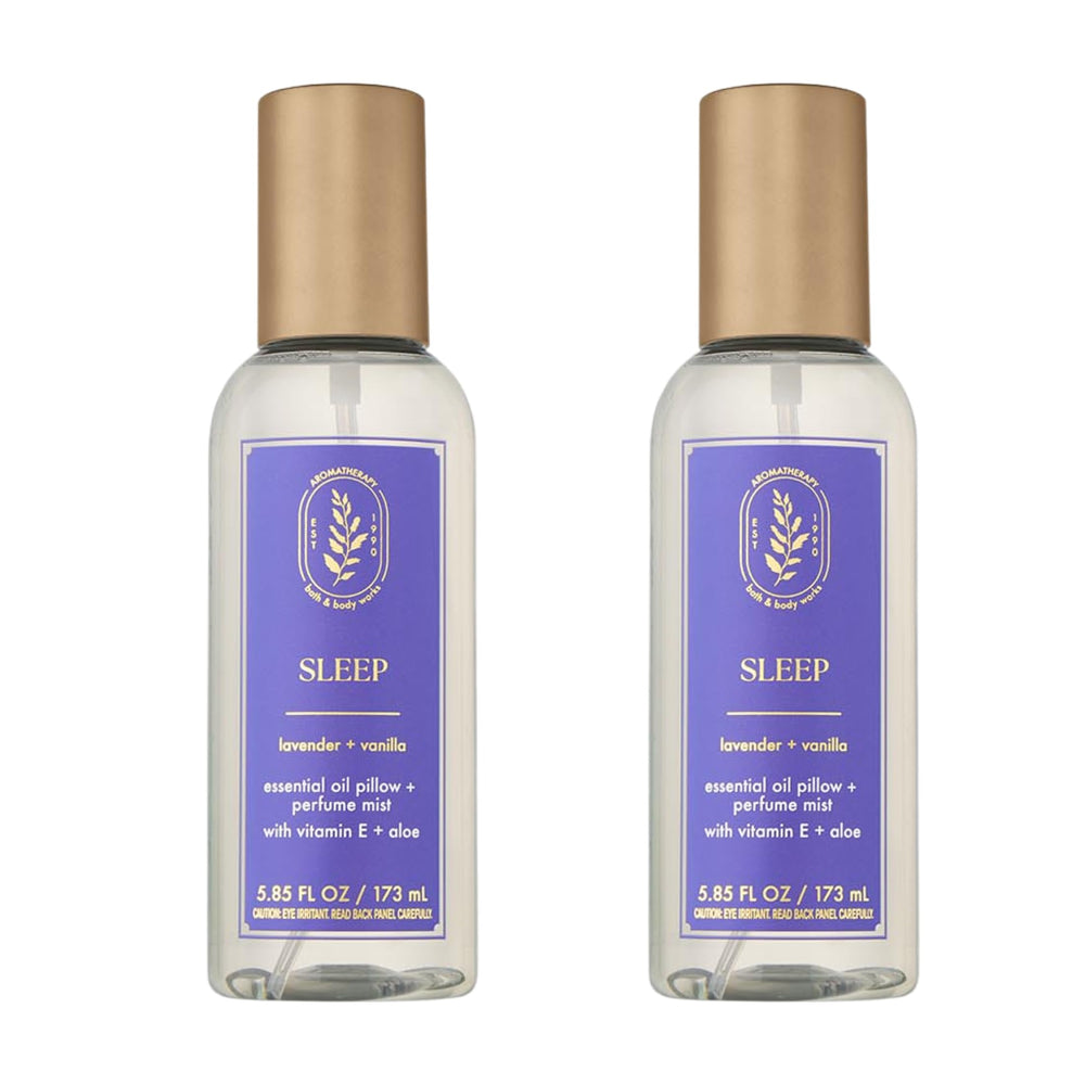 Bath & Body Works front packaging showing two lavender vanilla bottles for calming scent