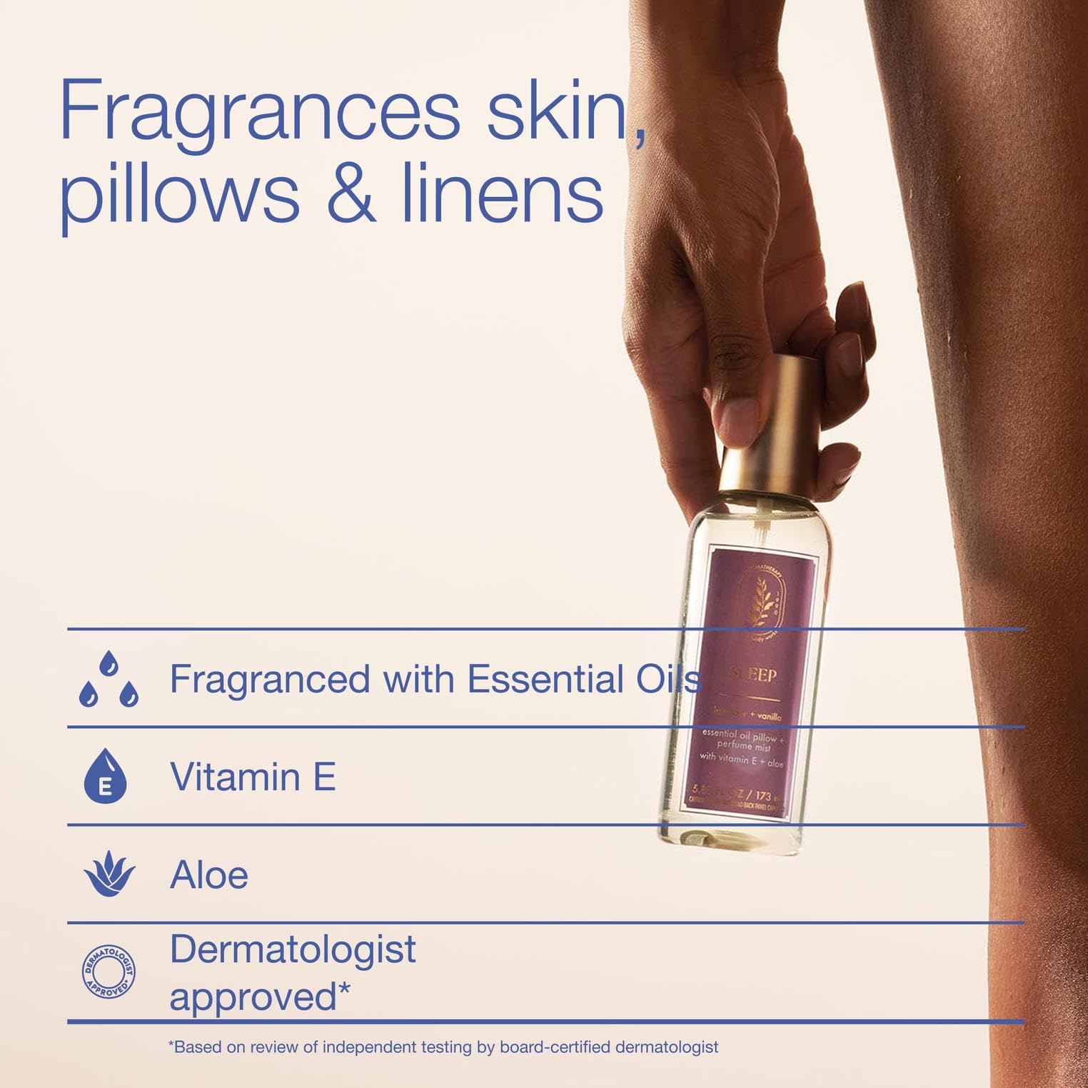 Bath & Body Works bottle staged on nightstand creating a peaceful bedroom mood