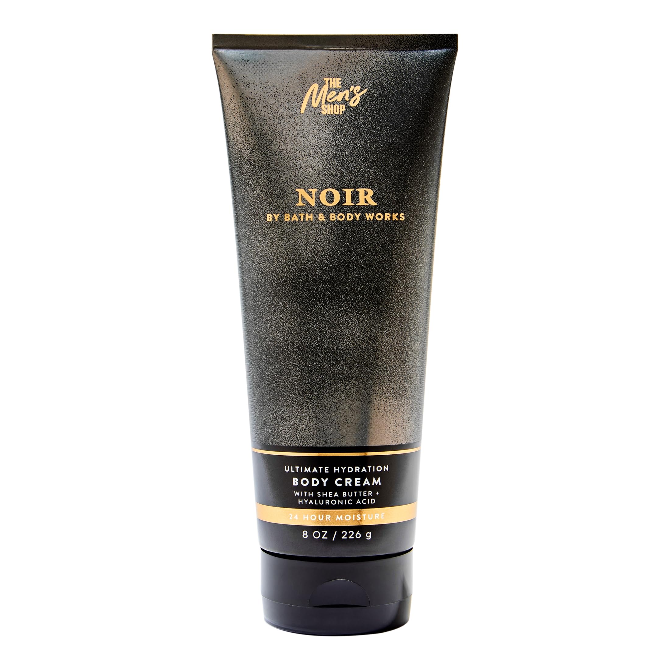 Bath & Body Works Noir jar front view showing 8 oz size and bold label benefit hydration
