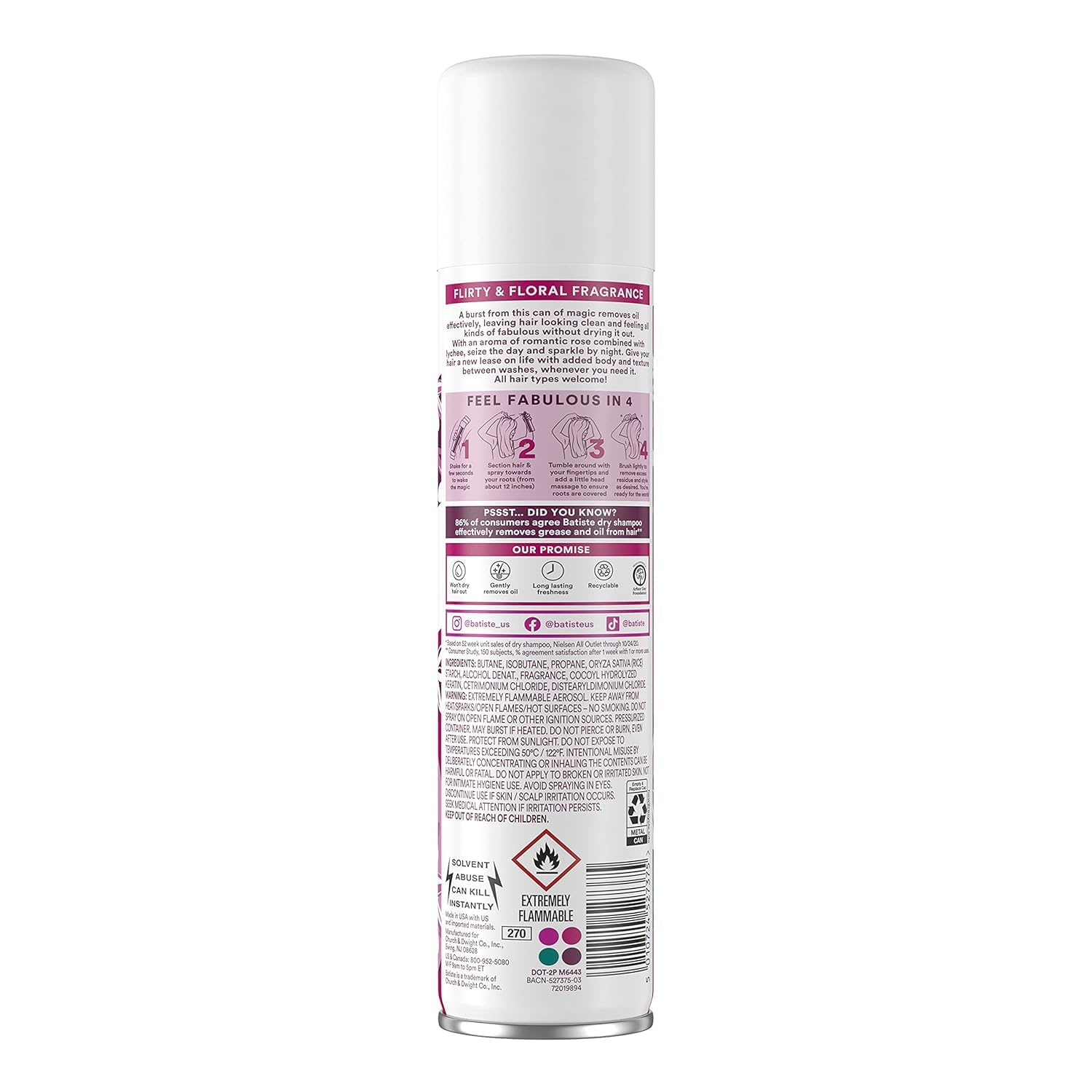 Batiste texture on fingertips absorbing oil and adding volume