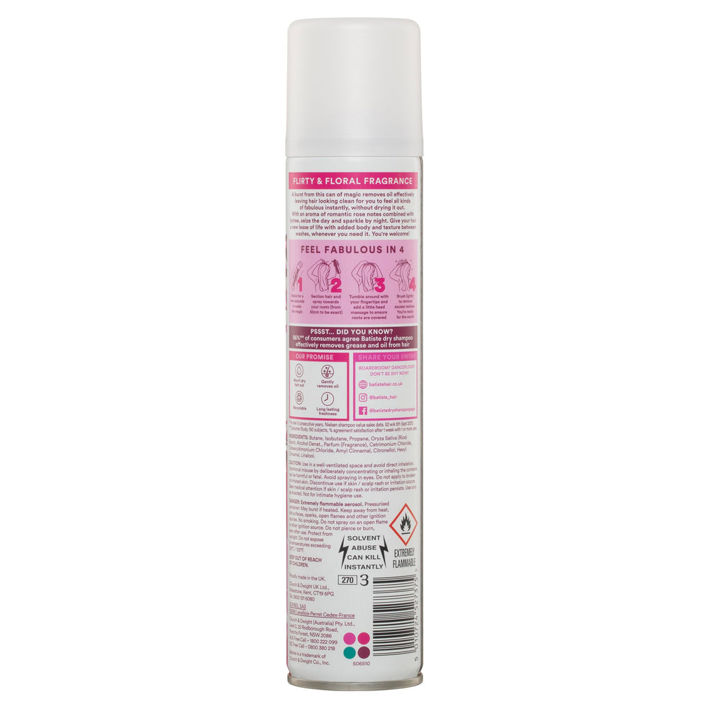 Batiste aerosol spray in action refreshing roots quickly