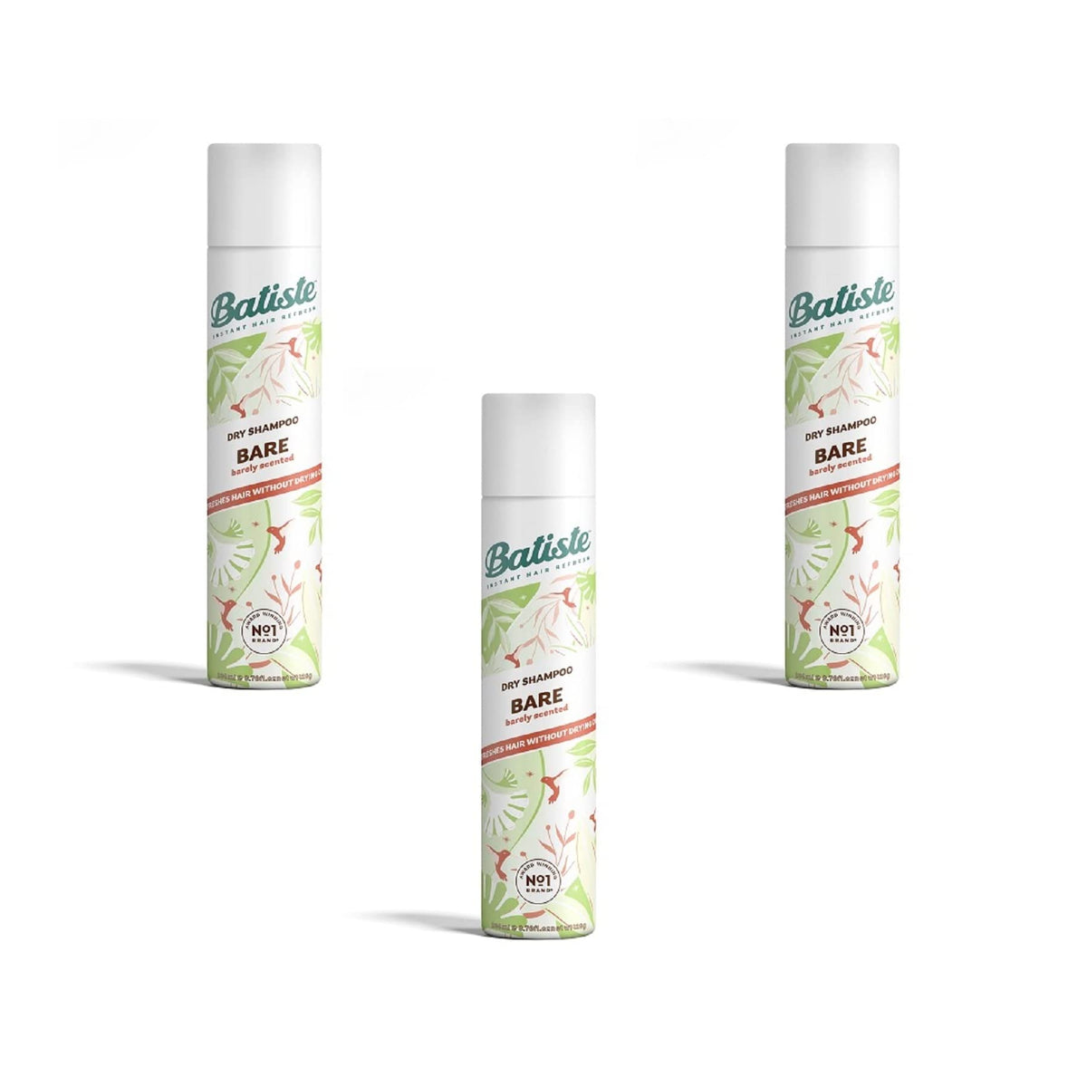 Batiste front packaging showing three 200ml cans for quick refresh