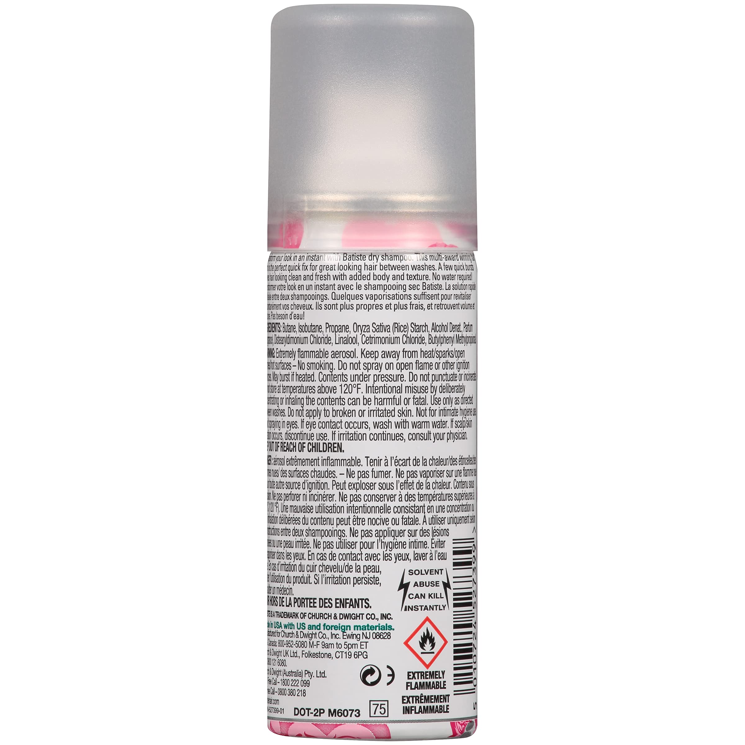 Batiste spray texture mid-air demonstrating even application benefit