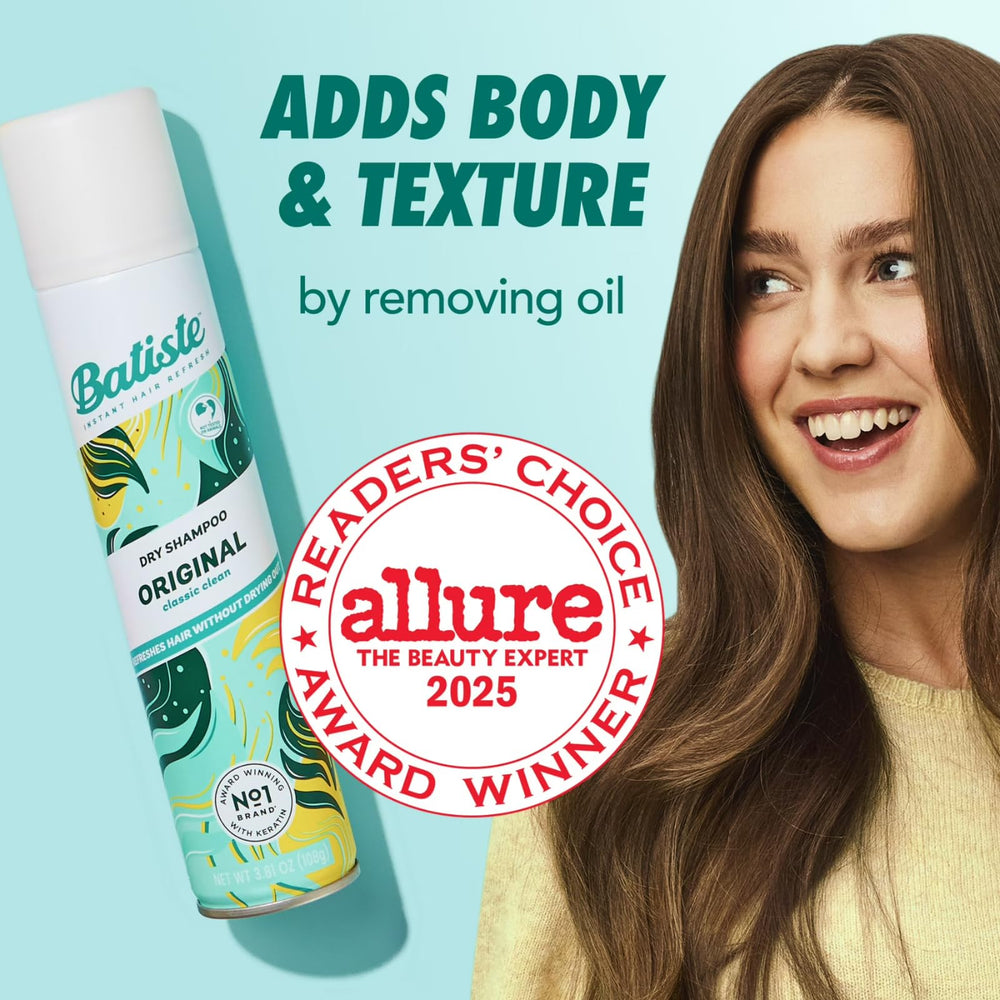Batiste next to hairbrush illustrating added texture and volume