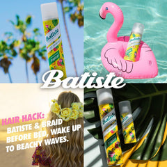 Batiste spray close-up demonstrating fine mist and instant root refresh benefit