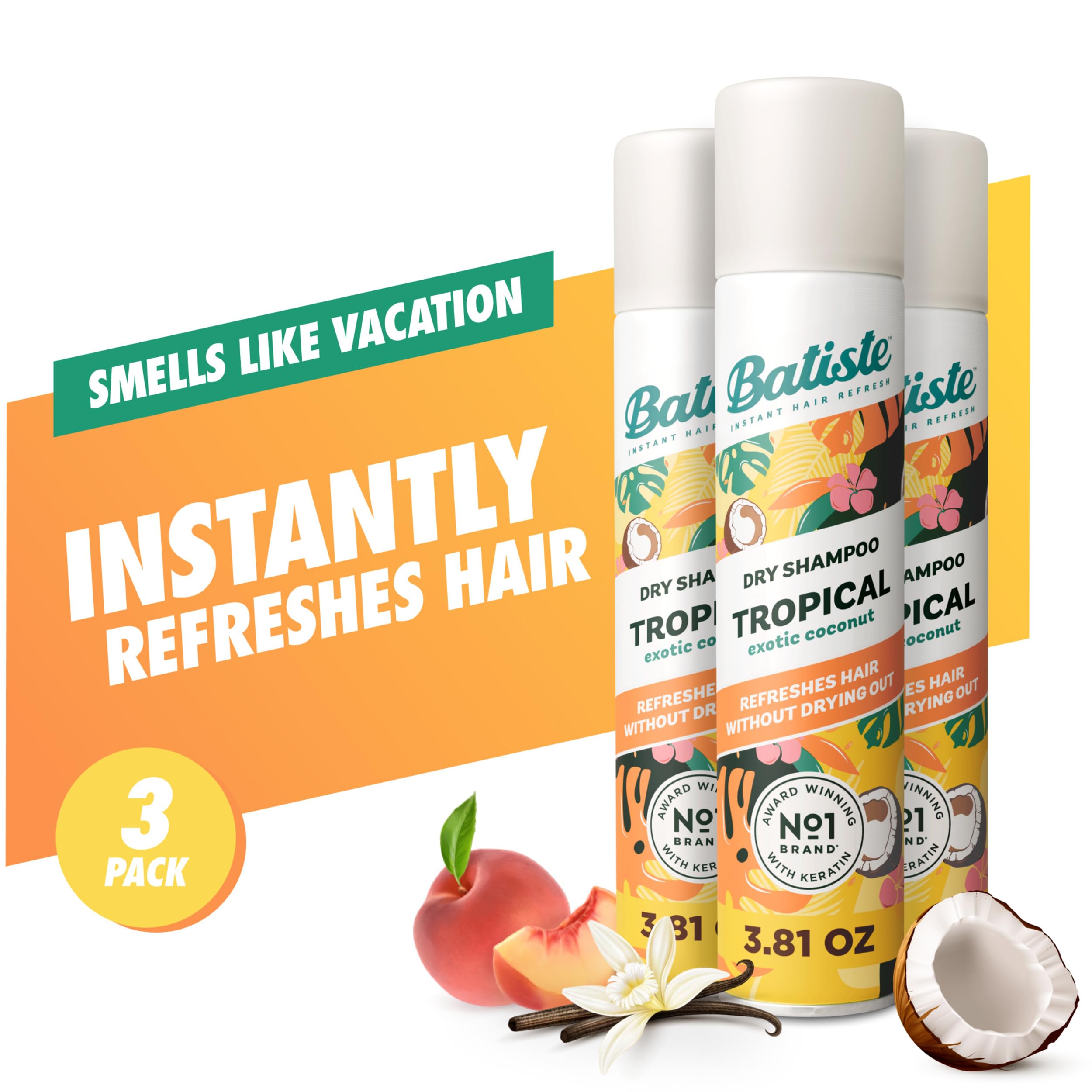 Batiste three-pack display highlighting convenience and value for users