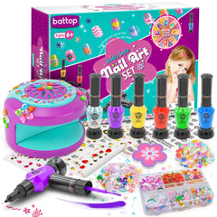 BATTOP front packaging showing full kids nail art kit benefits