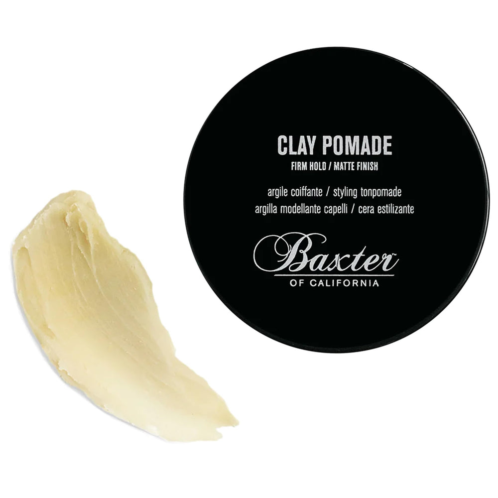 Baxter of California open tin showing clay texture and easy-to-scoop benefit