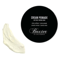 Baxter of California open tin revealing creamy pomade texture for easy application benefit quick styling