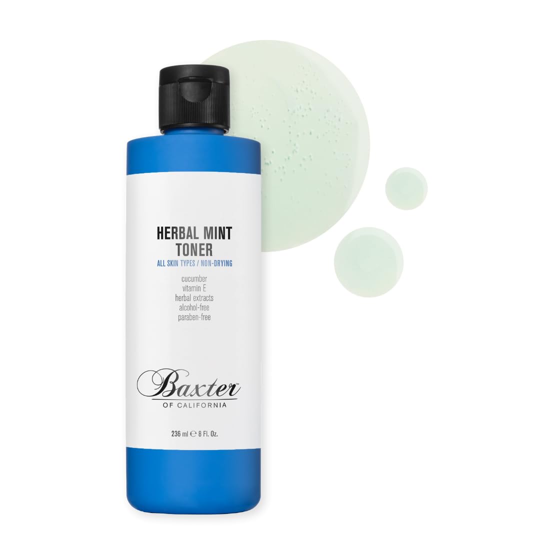 Baxter of California mint leaves and bottle to show herbal ingredients and cooling benefit
