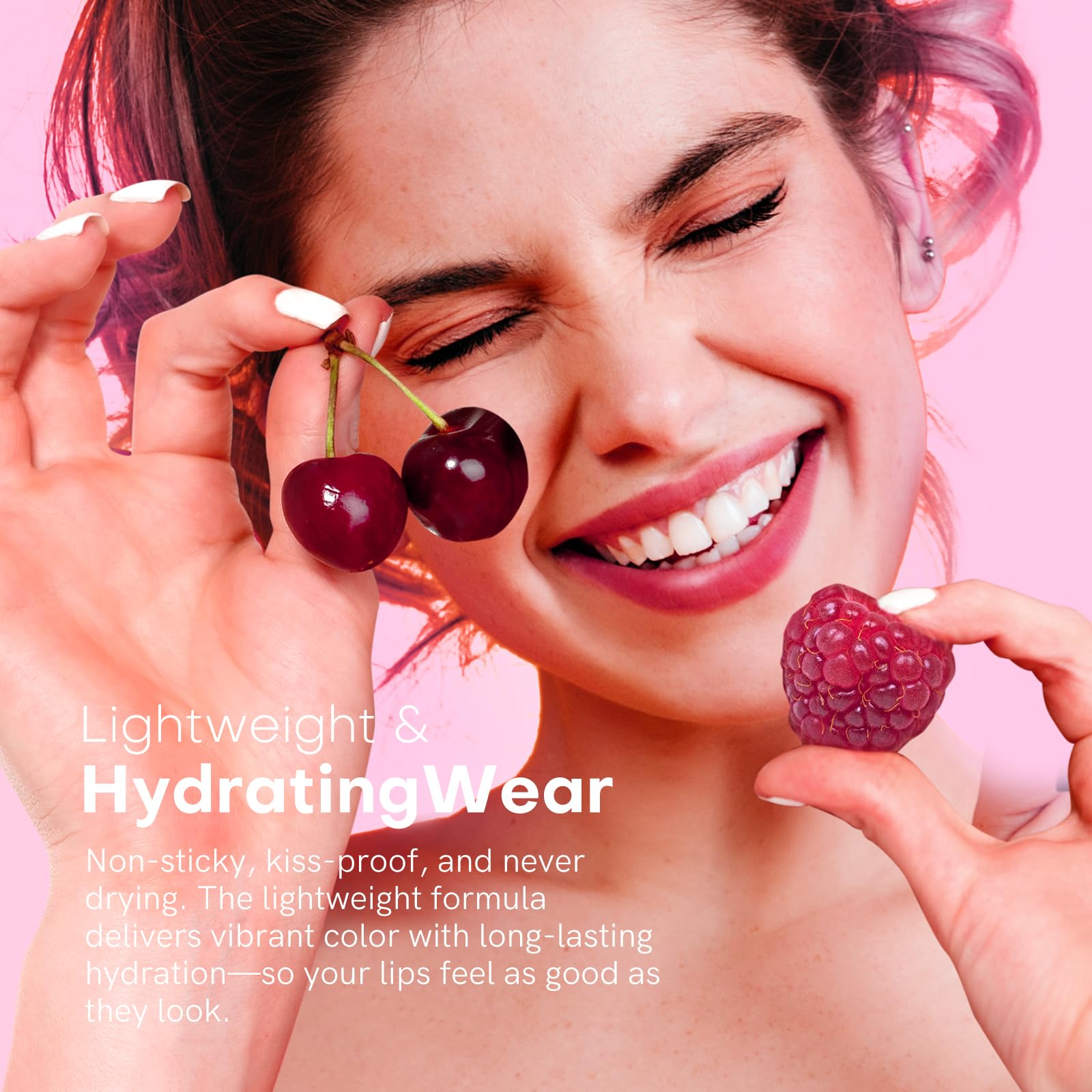 bayfree tint on lips application showing natural long-wear color