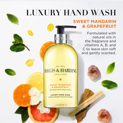 Baylis & Harding label and ingredients view emphasizing natural-derived ingredients and benefits