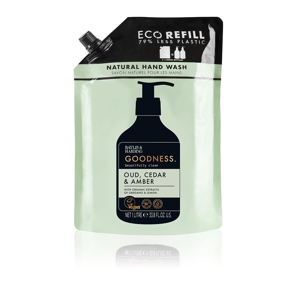 Baylis & Harding close-up of pouch spout for easy, low-waste refilling
