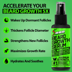 BBS BEST BEARD STUFF spray nozzle detail for precise targeted application