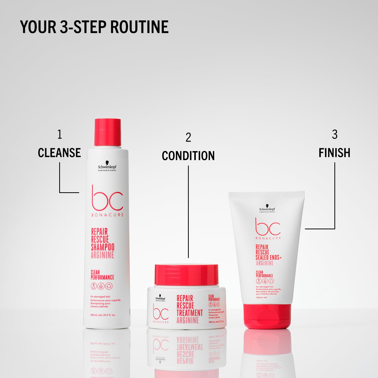 BC Bonacure 100 mL size comparison showing travel-friendly tube