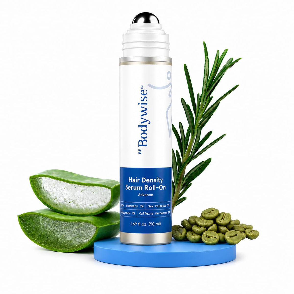 Be Bodywise front bottle image showing roll-on packaging and clear brand benefit