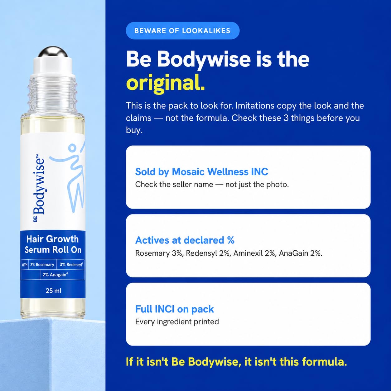 Be Bodywise serum texture drop showing lightweight absorption benefit