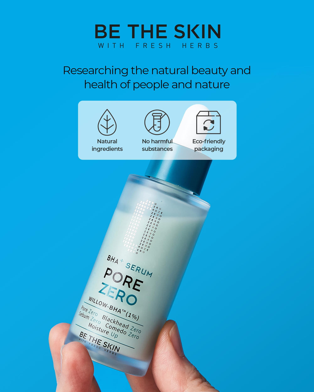 BE THE SKIN serum on bathroom counter during routine, indicates easy layering under moisturizer